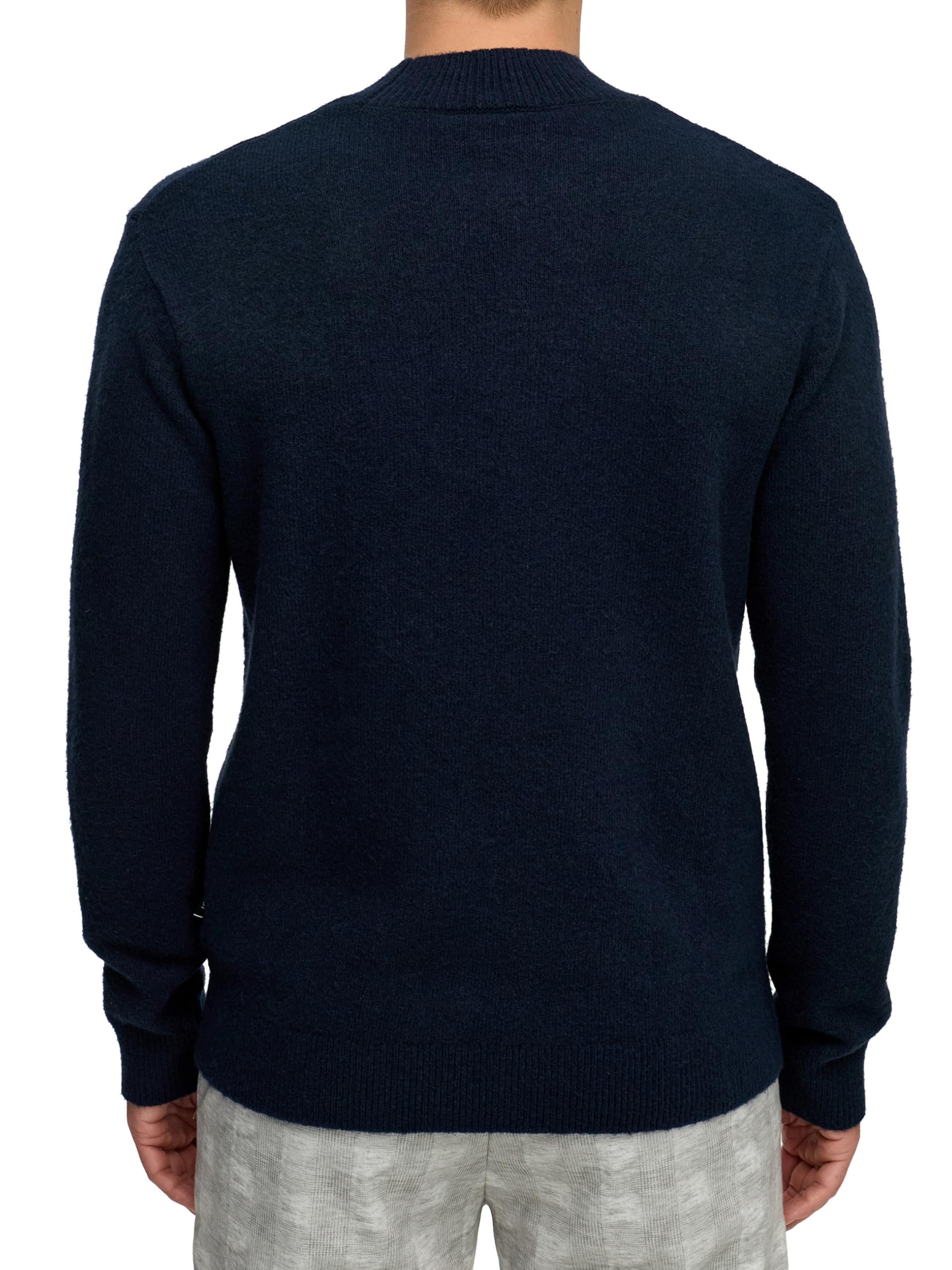 JEFF JFCollin Pull en tricot fin à col roulé avec poignets côtelés | Pull à col montant pour homme