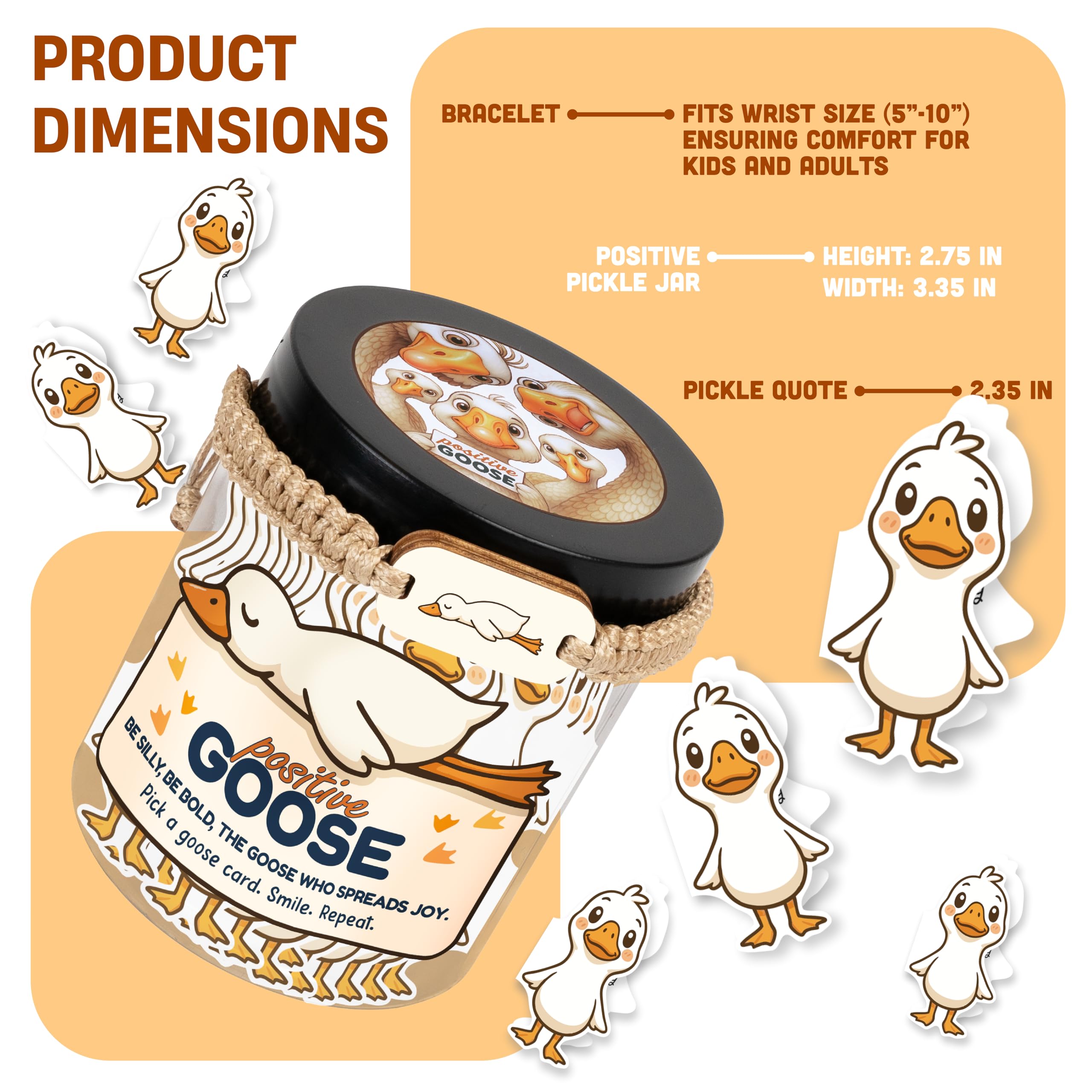 Positive Goose Jar With 60 Affirmation Cards, Emotional Support Goose, Goose Gifts, Goose Gifts For Women Teens, Desk Goose, Positive Goose, Silly Goose, Mental Health Gifts, Funny Gifts, Gag Gifts