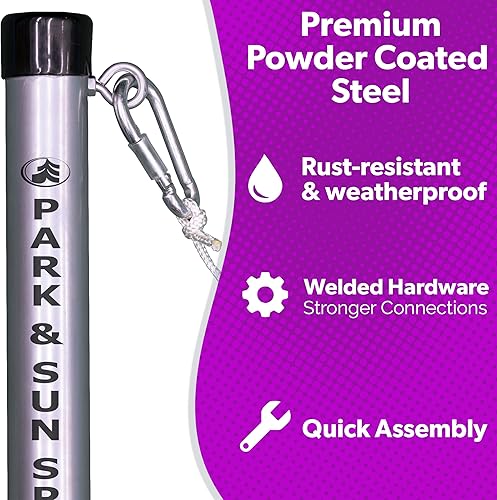 Miniatura 3 de Park &amp; Sun Sports - Juego de tetherball permanente para exteriores con accesorios