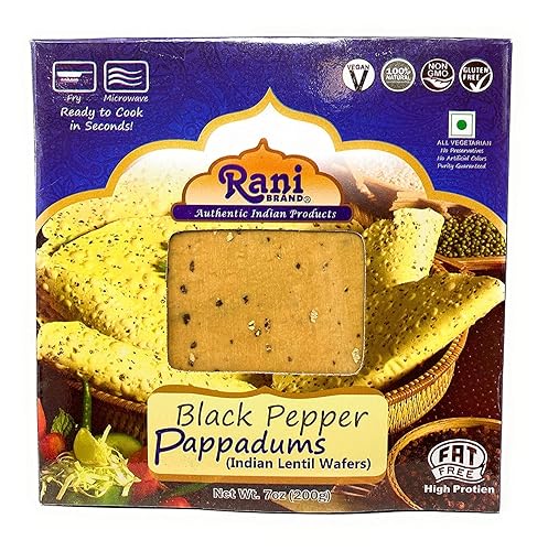 Miniatura 7 de Rani Pappadums (aperitivo de oblea de lentejas indias) Punjabi Papad - Extra caliente, 7 onzas (7.05 oz) aproximadamente 15 unidades, 7 pulgadas,