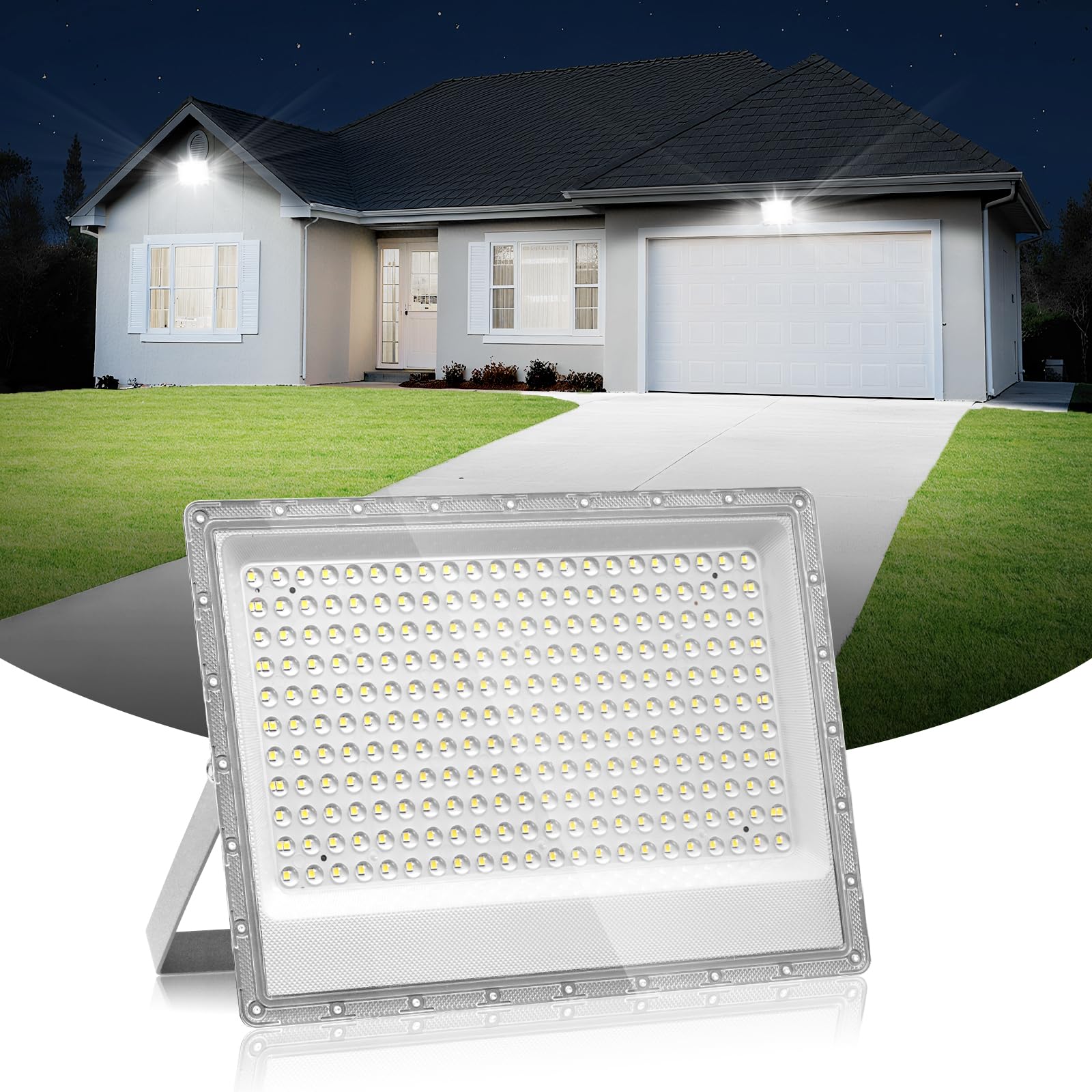 Projecteur Led 200w, Projecteur 200w, éclairage de sécurité LED d'extérieur 6500K, IP66, Blanc lumière du jour, pour entrepôt, jardin, garage, terrasse et parking