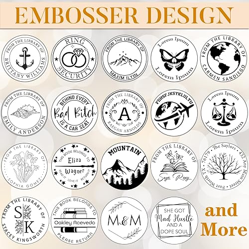Miniatura 3 de Sellos personalizados en relieve para libros personalizados para bibliotecas, oficinas, sobres, servilletas, invitaciones de boda