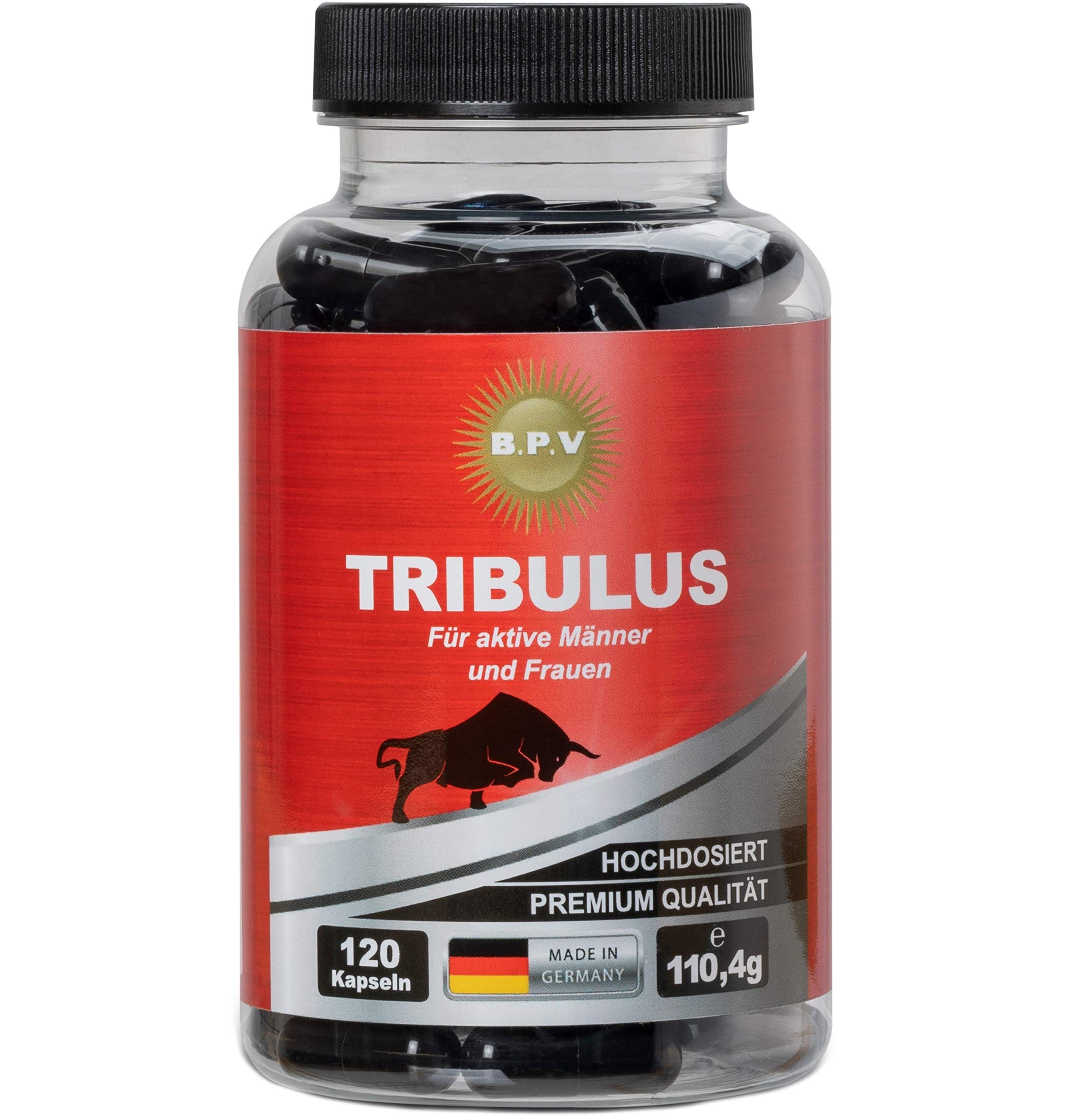 B.P.V Tribulus 120 capsules – Hautement dosé 775,0 mg par capsule – Booster d'entraînement – Idéal pour les sportifs et les hommes actifs – Pour le plaisir – Amour – Passion et plus encore