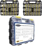 BUSY-CORNER 1575 PCS Kit d'assortiment pour écrous et boulons, tête de poêle Phillips en acier inoxydable & Vis à tête plate, Bouchons à écrous assortis, rondelles avec boîte d'organisateur à double face, M6
