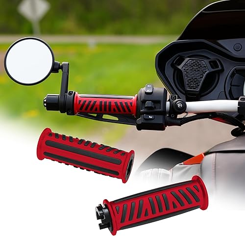 Show Chrome Puños de combate para Can-Am Ryker Red Billet Aluminio Ryker 600, 900, Rally, Sport, Antideslizante Ergonómico 17-455RD