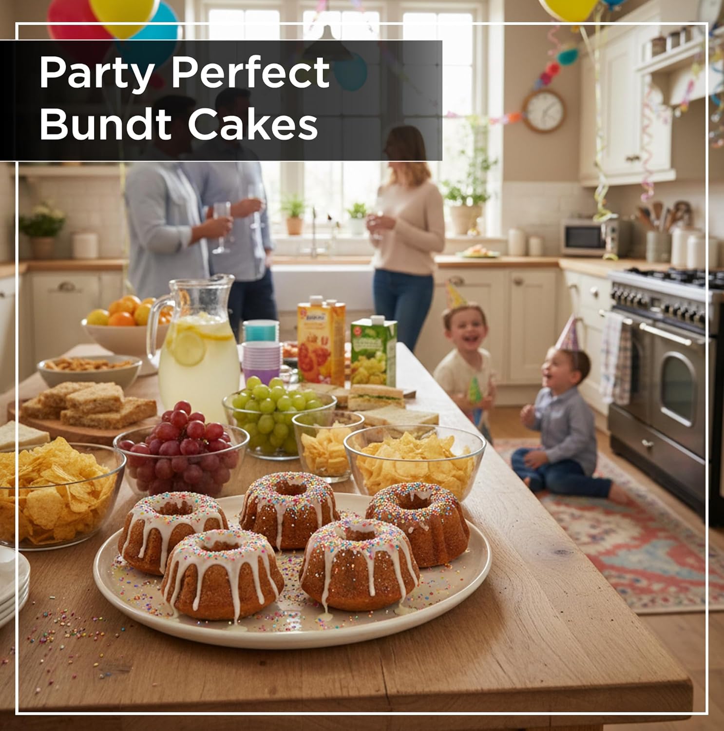 Wrenbury Nonstick Mini Buntz Cake Pan Non Stick for Baking - 6 Cup Bundlette Fluted Cake Tin for Small Cakes - PFOA Free and Dishwasher Safe - 3.75” Cup Width - Image 6