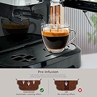 Vista 6 de Máquina de café expreso MIROX de 15 bares, cafetera con espumador de leche de vapor, molinillo de granos incorporado, máquina de capuchino combinada