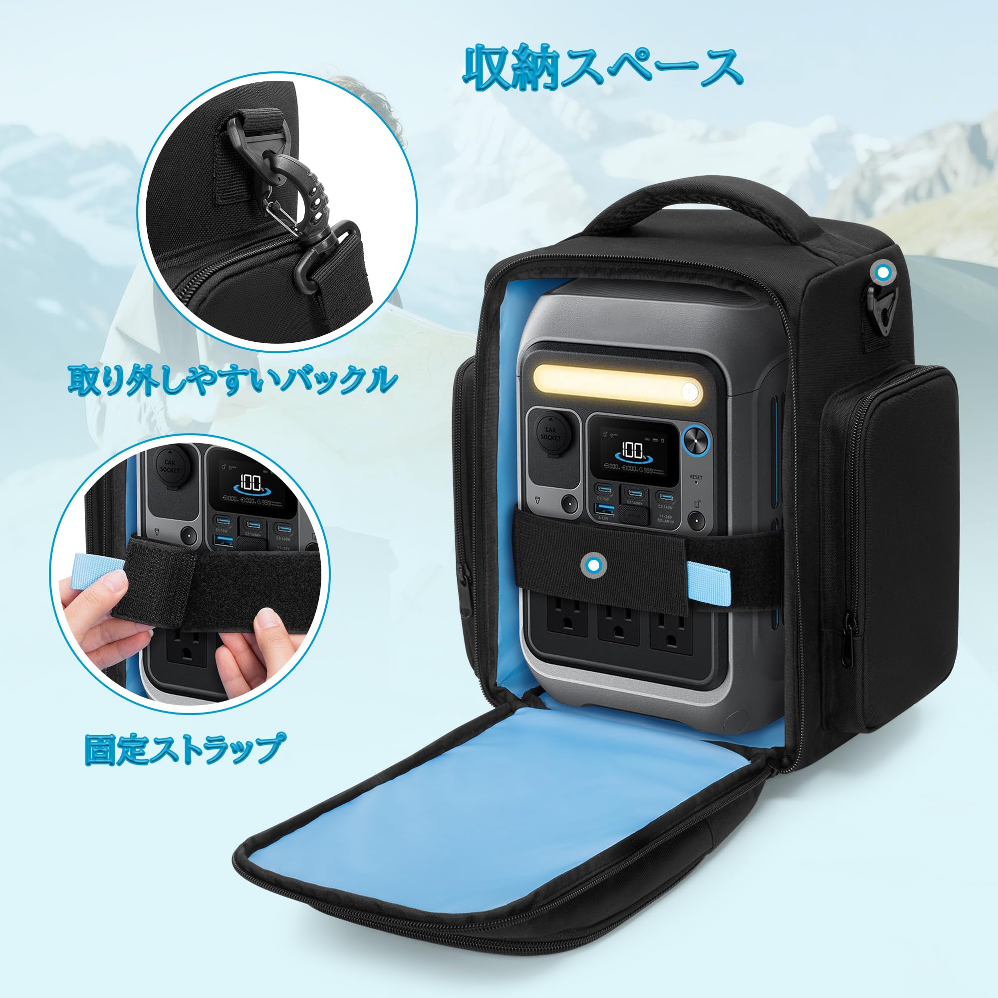 Amazon.co.jp: Trunab ポータブル電源 バッグ Anker SOLIX C300と互換