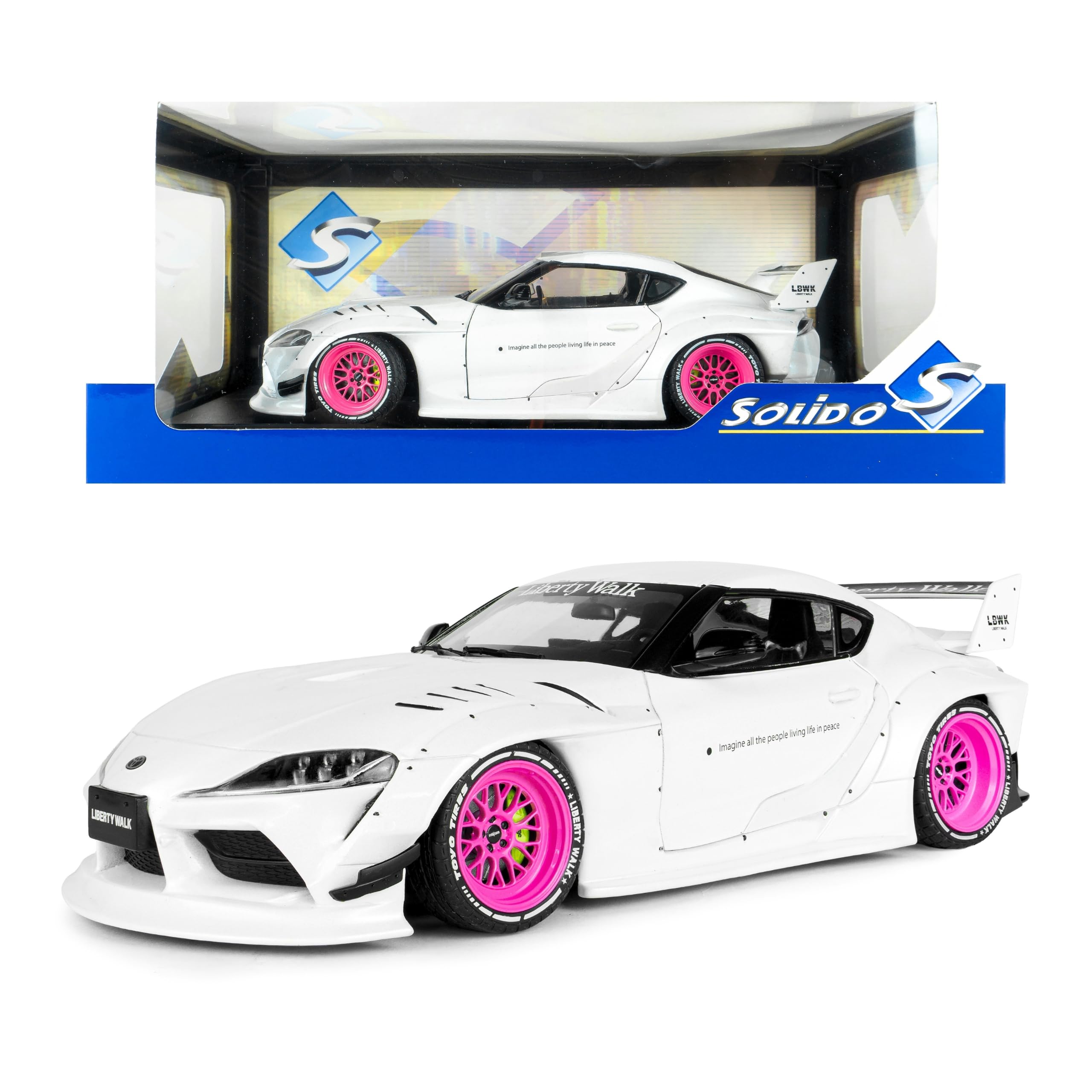 1:18 Toyota GR Supra Liberty Walk Body KIT White Pink 2025