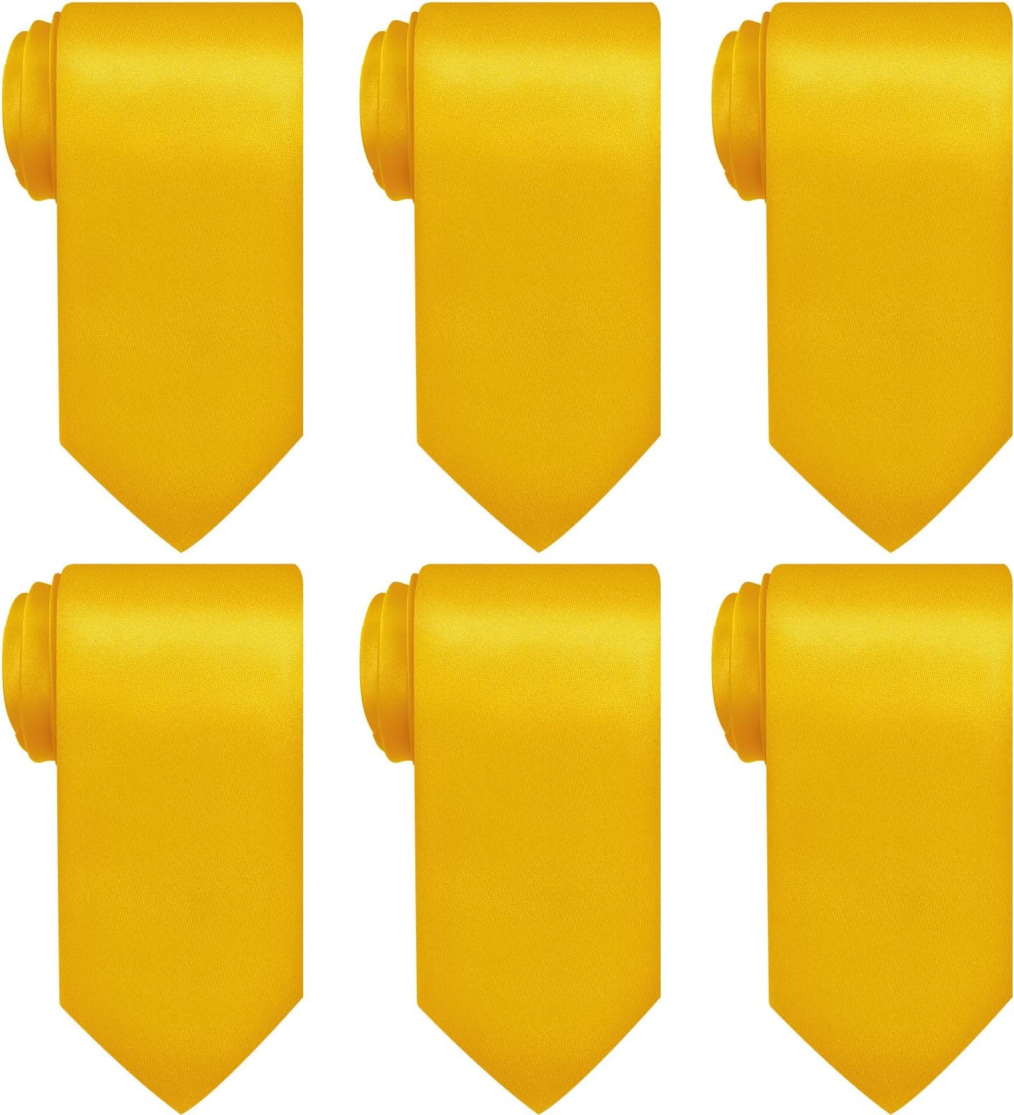 Solid Satin Pure Color Ties Set Men Necktie for Business Formal Occasion Wedding Class Christmas Party Gift, 3.15 In