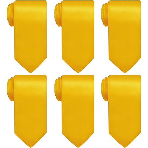 SATINIOR Solid Satin Pure Color Ties Set Men Necktie for Business Formal Occasion Wedding Class Christmas Party Gift, 3.15 In
