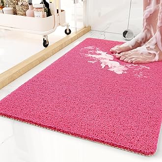Non-Slip Bathtub Mat, 17x 30 Inch, Shower Mats for Bath Tub, PVC Loofah Bathroom Mats for Wet Areas, Quick Drying