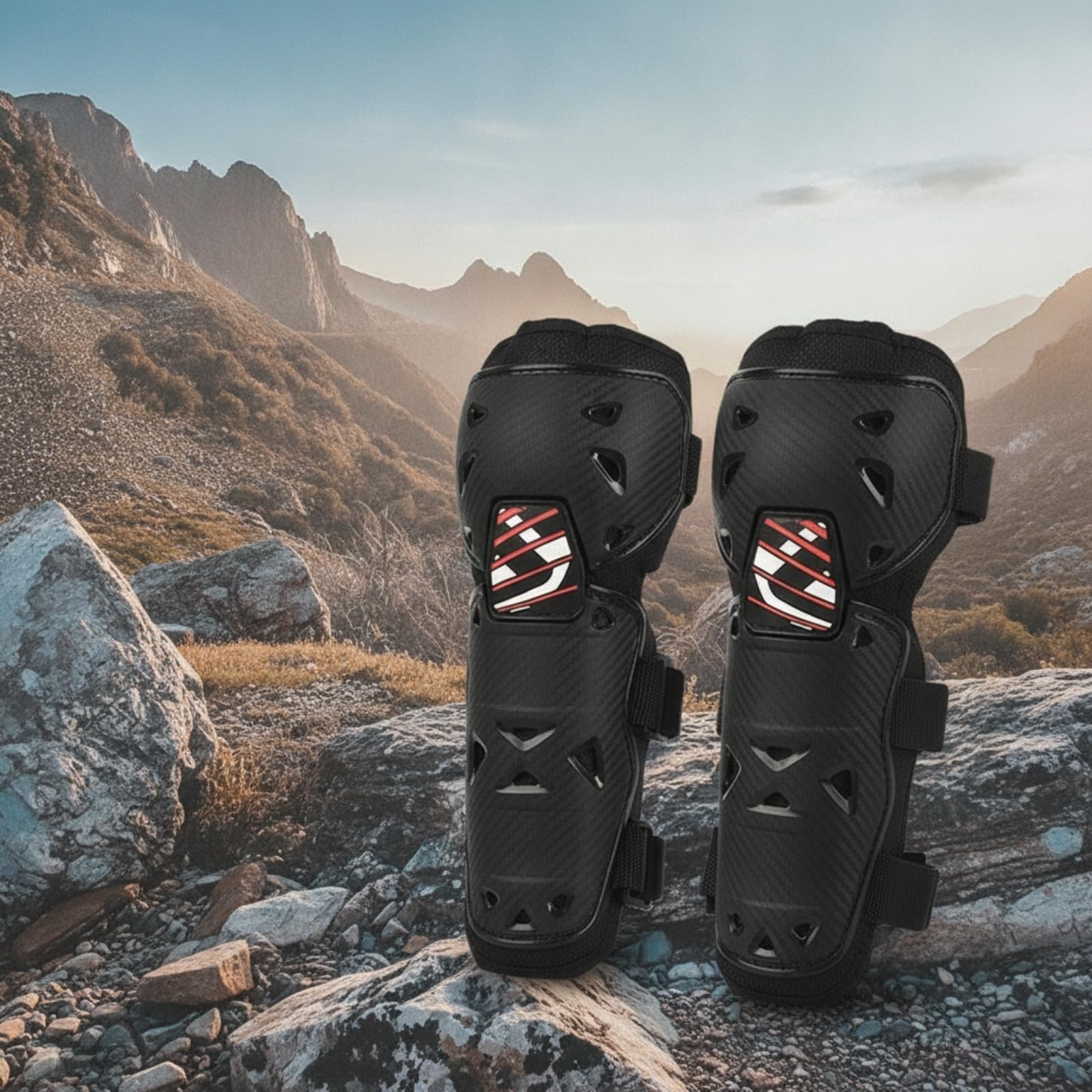4 Pièces Équipements Protecteurs Articulaires avec Coque Ventilé Ensemble 4 Équipements Protecteurs Anti-Impact Coudières pour Motards, Adultes