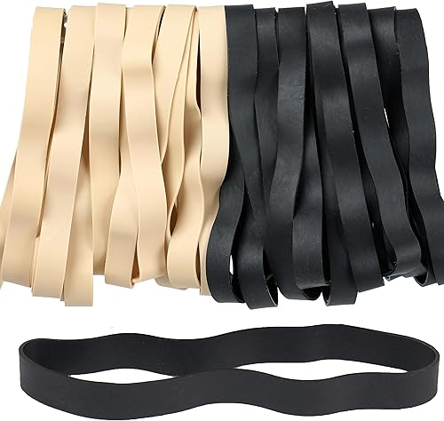 Miniatura 3 de AMUU Bandas de goma de tamaño grueso #107 bandas de goma anchas paquete de 30 bandas elásticas grandes negras grandes y largas para suministros de