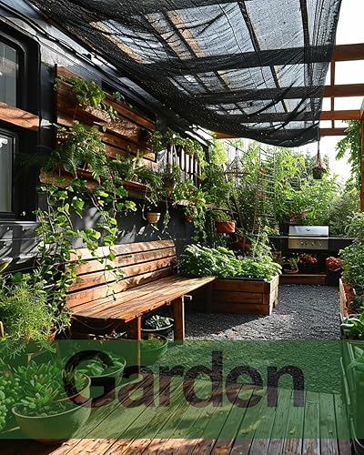 Miniatura 7 de vensovo 40% Red de tela de sombra resistente al sol negra - 8x12 pies de malla de sombra para jardín para cubrir plantas, invernadero, gallinero