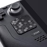Vista 4 de Protector táctil compatible con Steam Deck Touch Trackpad (protector de trackpads + protector de 4 teclas, hexagonal de panal - negro)