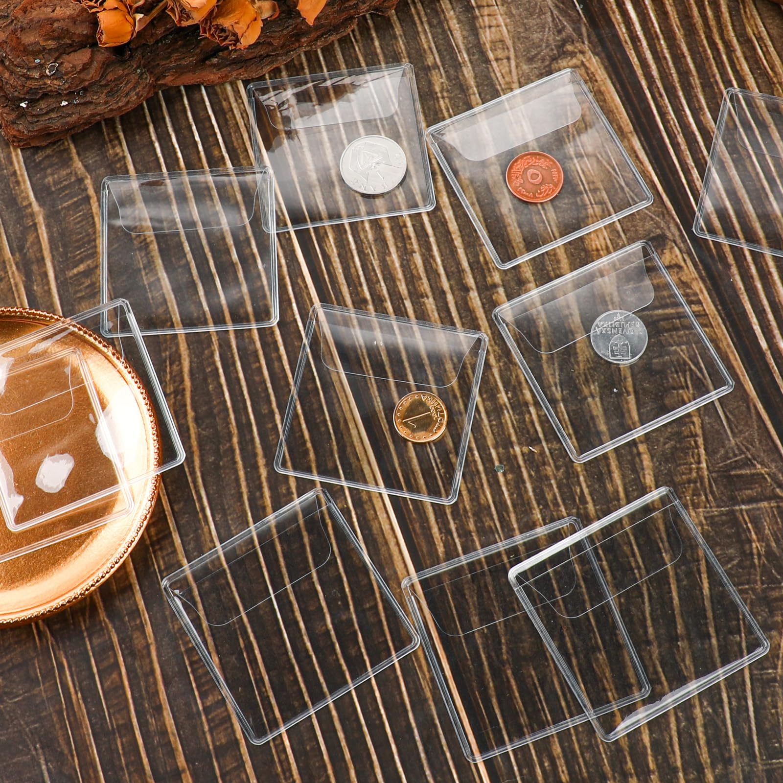 Giantree Set di 50 buste per monete 5,5 x 5,5 cm in plastica