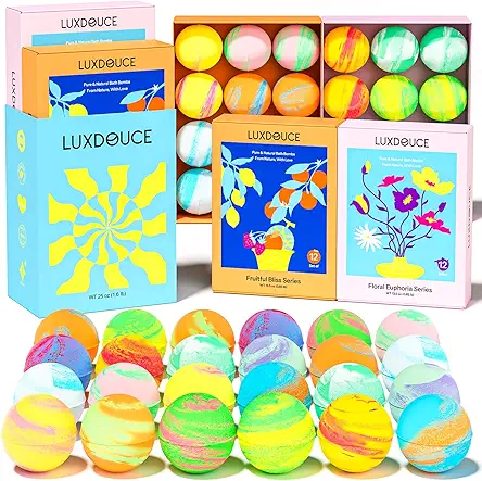 Bath Bombs Gift Set, 24 Pack Bubble Bombs...