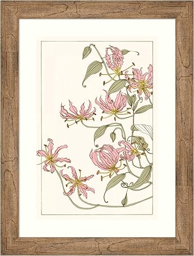 Amanti Art Impresión artística enmarcada para pared, 28 x 21 pulgadas, lirio gloriosa botánico I de Melissa Wang, arte de pared de flores,