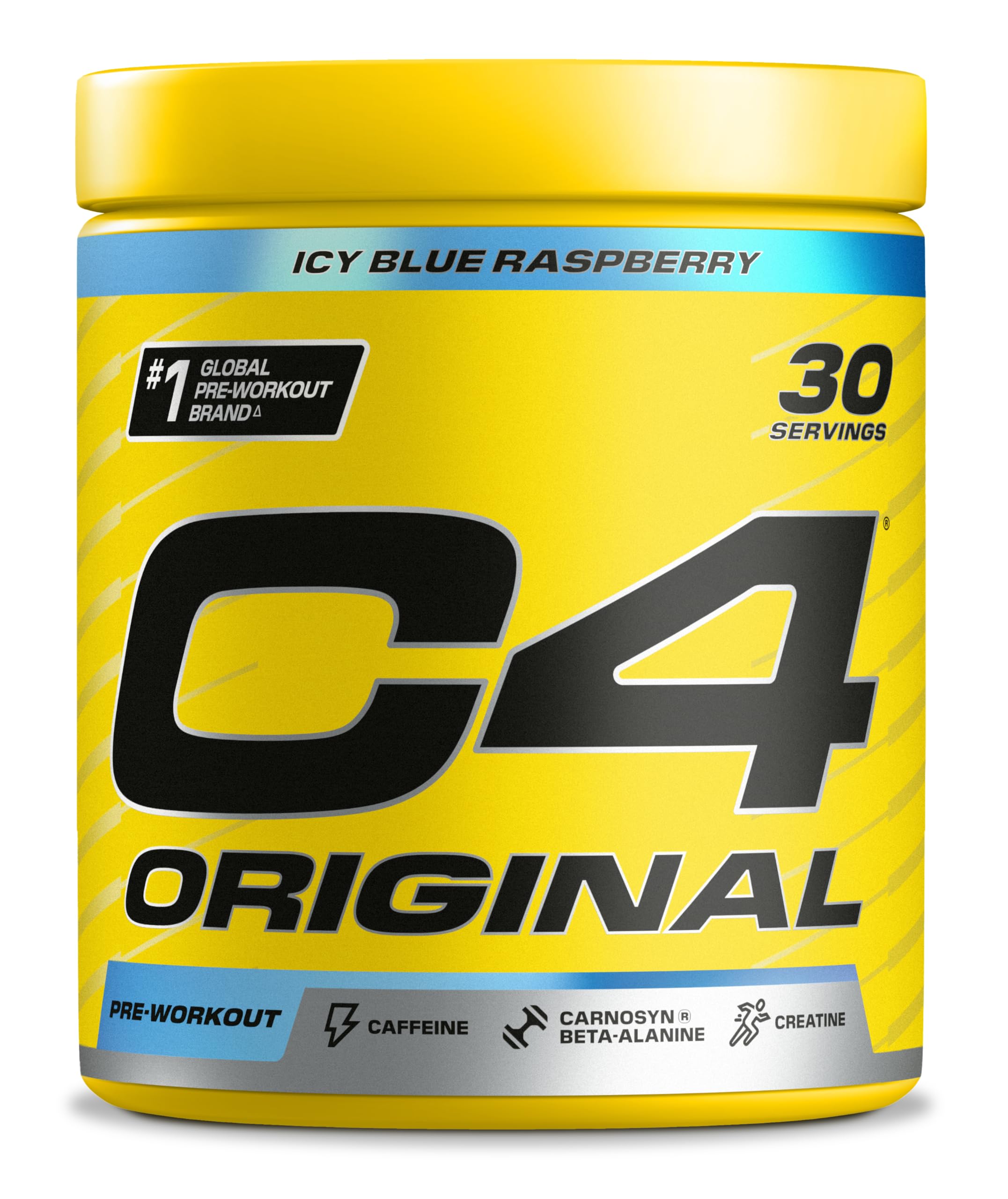 C4 Original Beta Alanine Sports Nutrition Bulk Pre Workout Powder for Men & Women | Best Pre-Workout Energy Drink Supplements | Creatine Monohydrate | Icy Blue Raspberry | 30 Servings