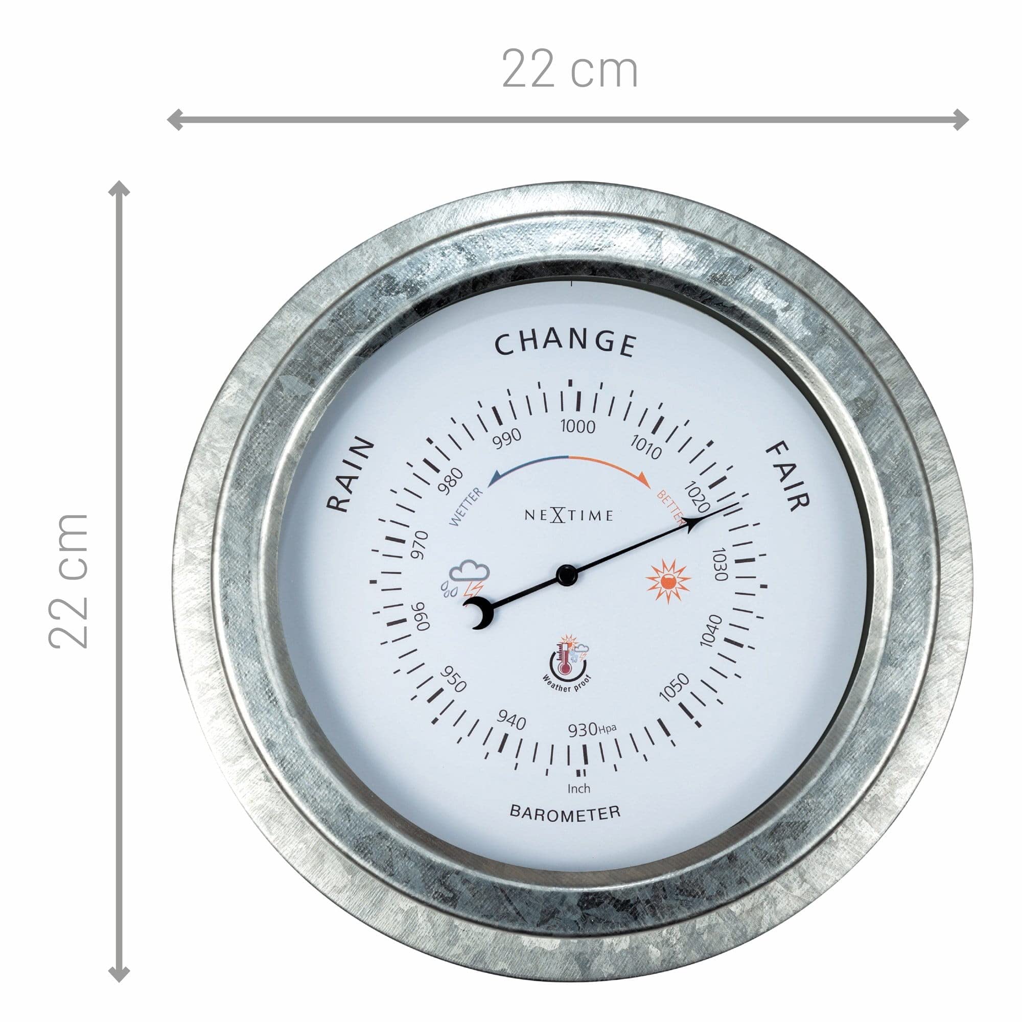 NeXtime 4303GA Orchid Garden Barometro, d'Argento, 22 cm