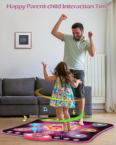 Miniatura 6 de Juguetes para niñas de 3 a 4 años de edad, juguetes de alfombra de baile para niños de 3 a 12 años, con 7 modos de juego, Bluetooth inalámbrico y