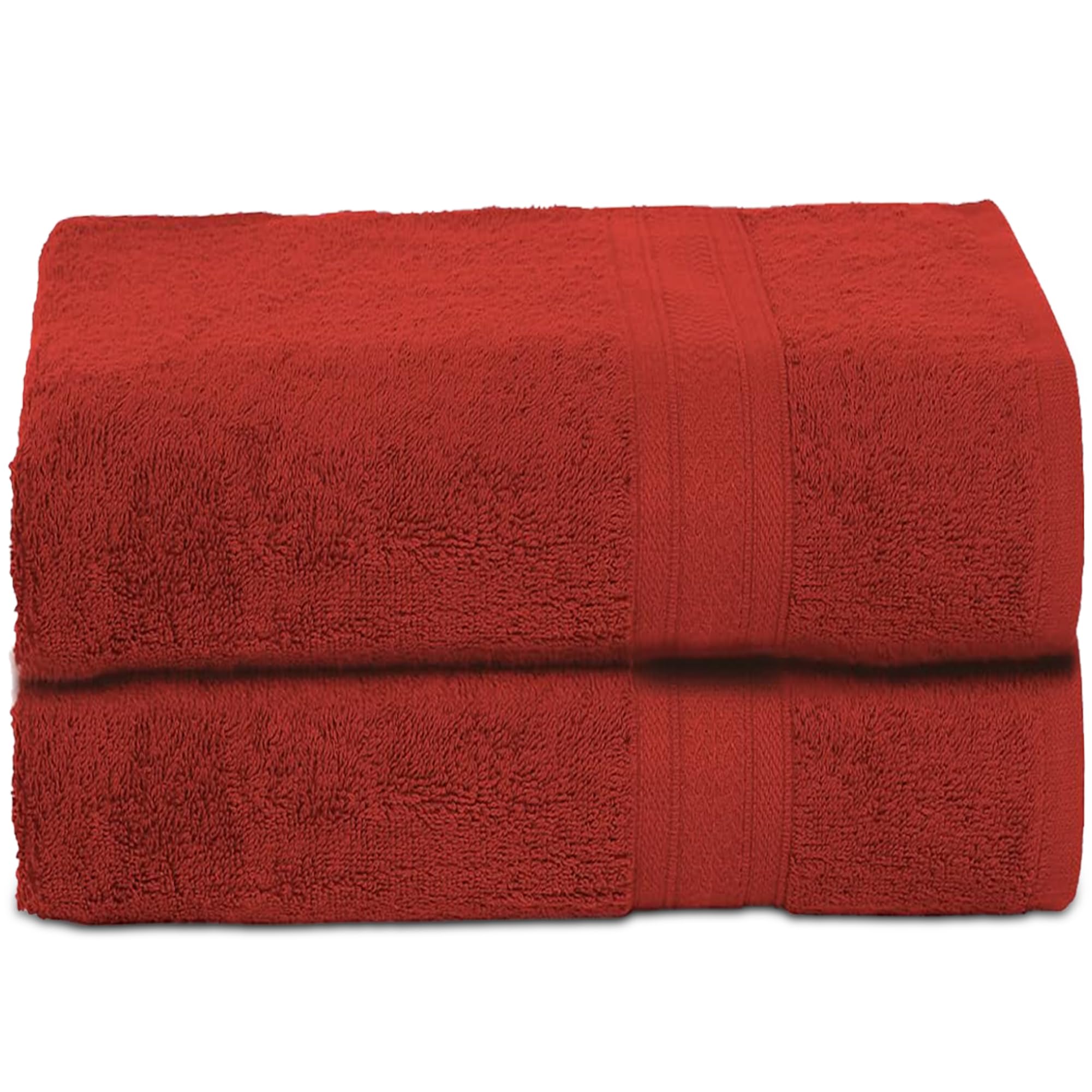 Juego de toallas altamente absorbentes de 500 g/m², 100% algodón, suave y afelpado, uso en todas las estaciones, grande, uso diario, duraderas (2 toallas de baño, óxido)