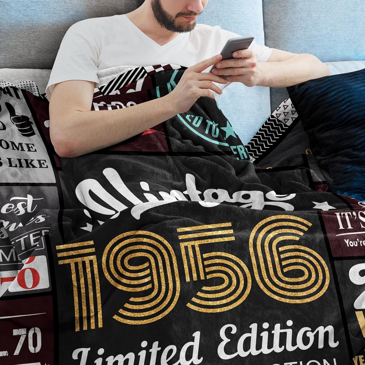 70th Birthday Gifts for Men, 70 Year Old Birthay Blanket Gifts for Men 70th Birthday Gift Ideas