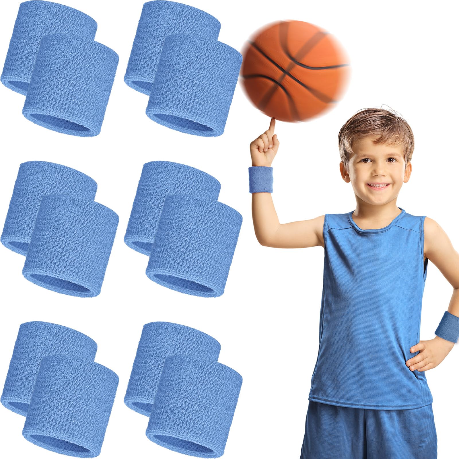 Bememo 12 Pcs Sweatbands Wrist Bands