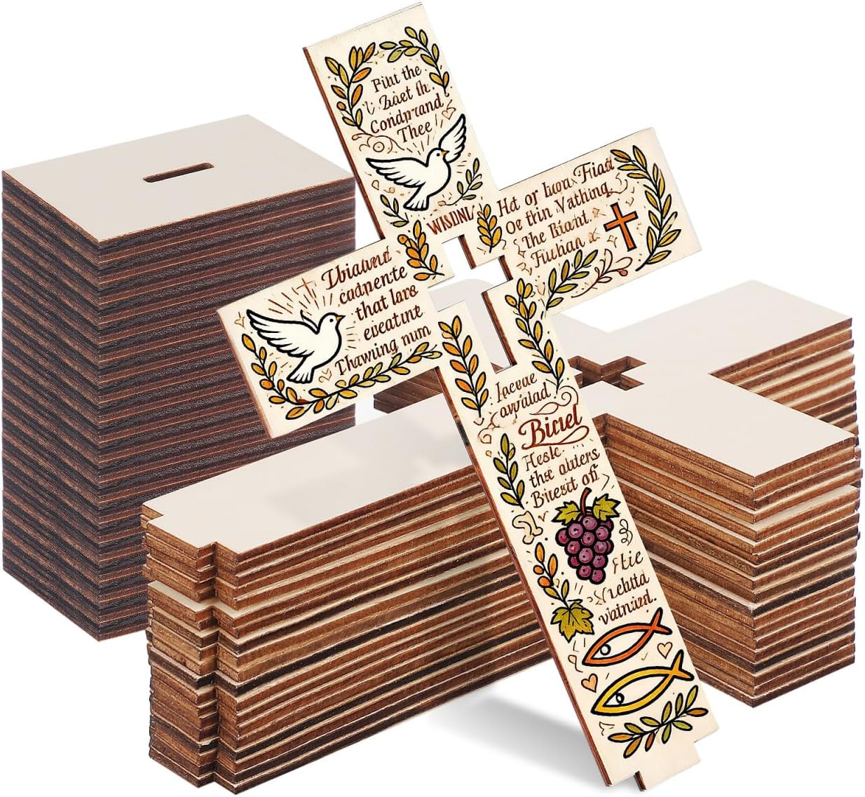 IMIKEYA 20pcs Wooden Crosses for Crafts Unfinished Wood Crosses DIY Wooden Cross Baptism Centerpieces Cutouts DIY Craft Decor s for Wall Decor Wedding Christmas Party