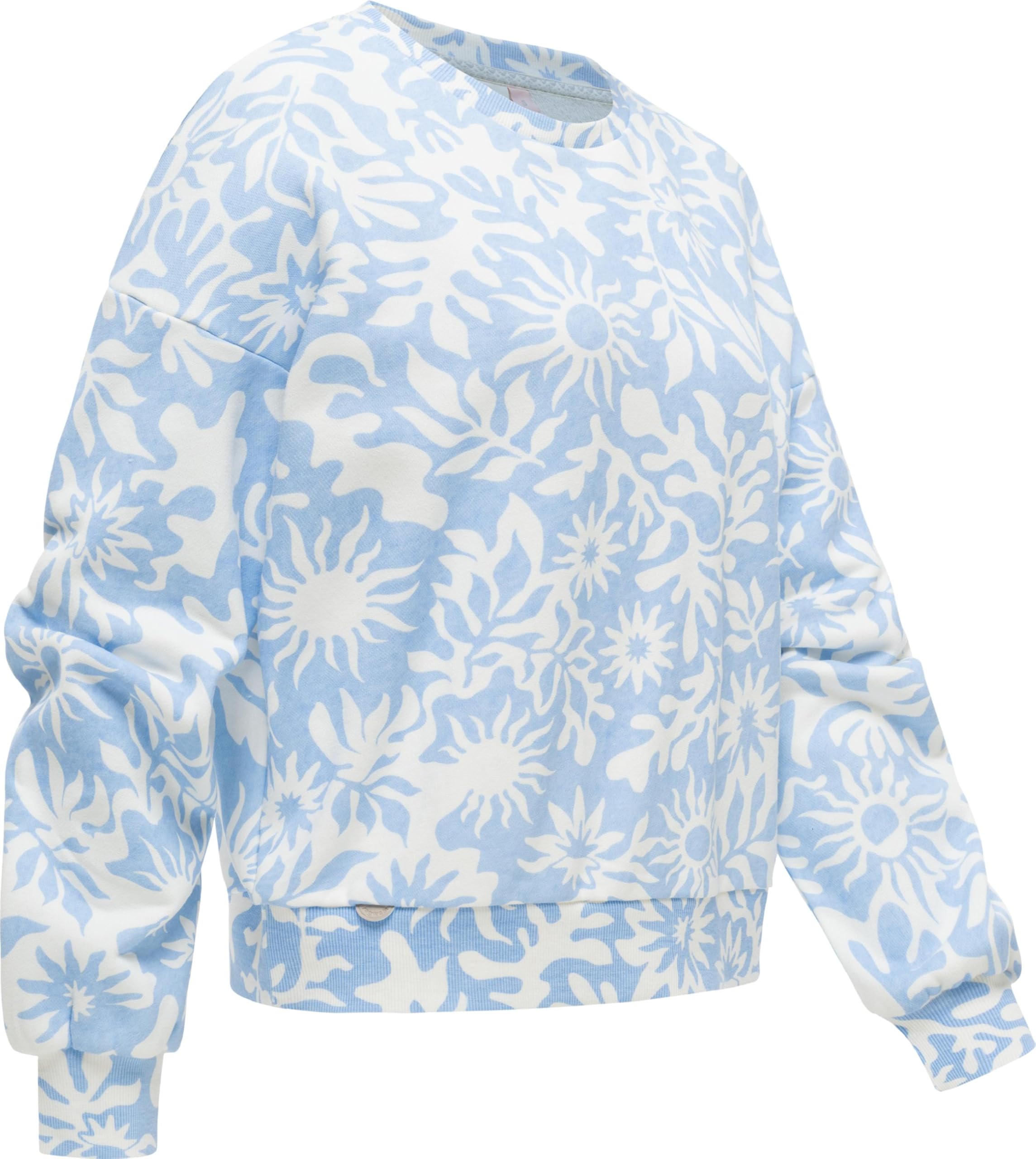 Ragwear Damen lässiges Cropped Sweatshirt Oversized Pullover mit modischem Allover-Print Wuss Print XS-XXL