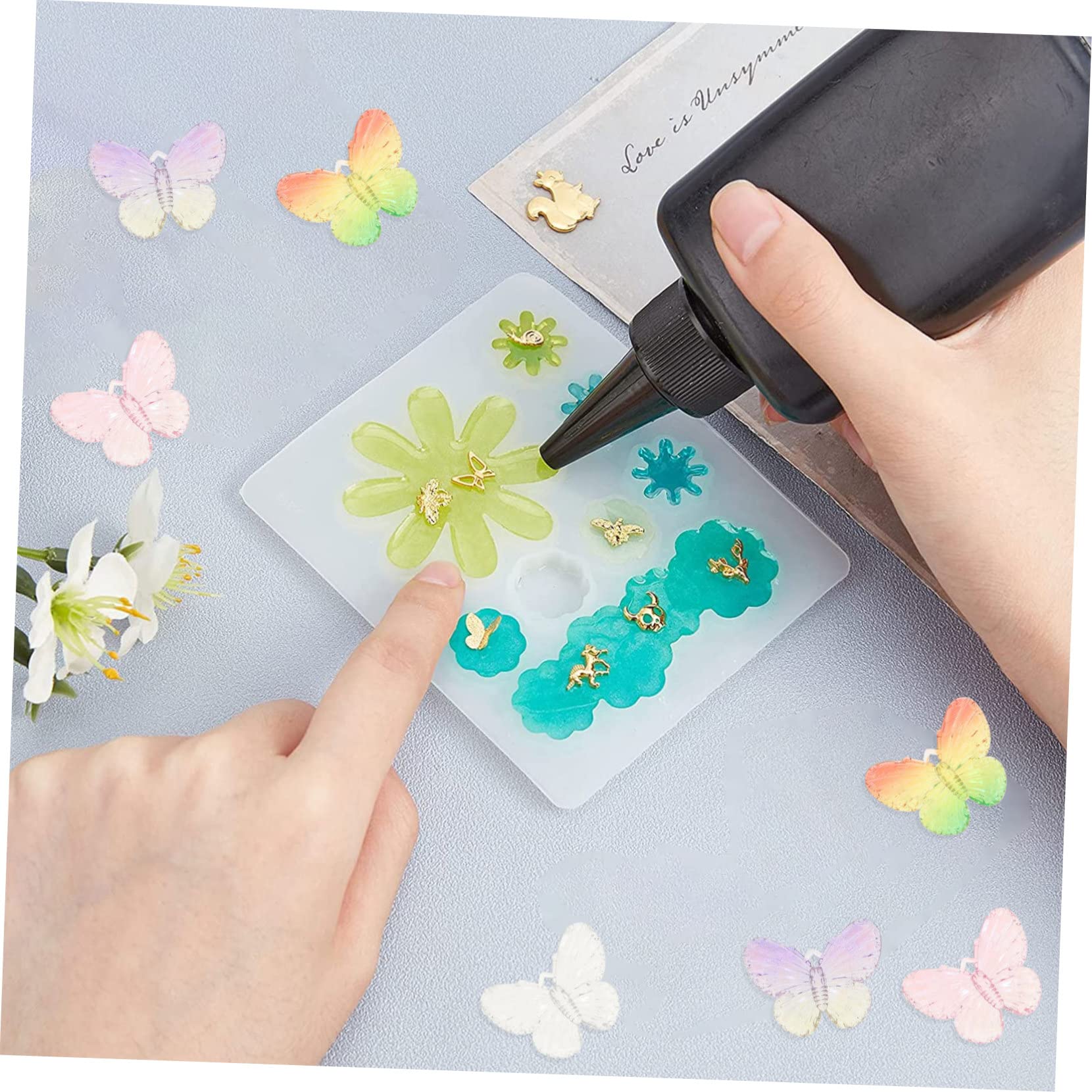 TEHAUX 150 Piezas Colgantes Decorativos Mariposas Colgantes De Joyería Colgante Exquisito Cuentas De Encanto Del Bolso Colgante De Exquisito Único De