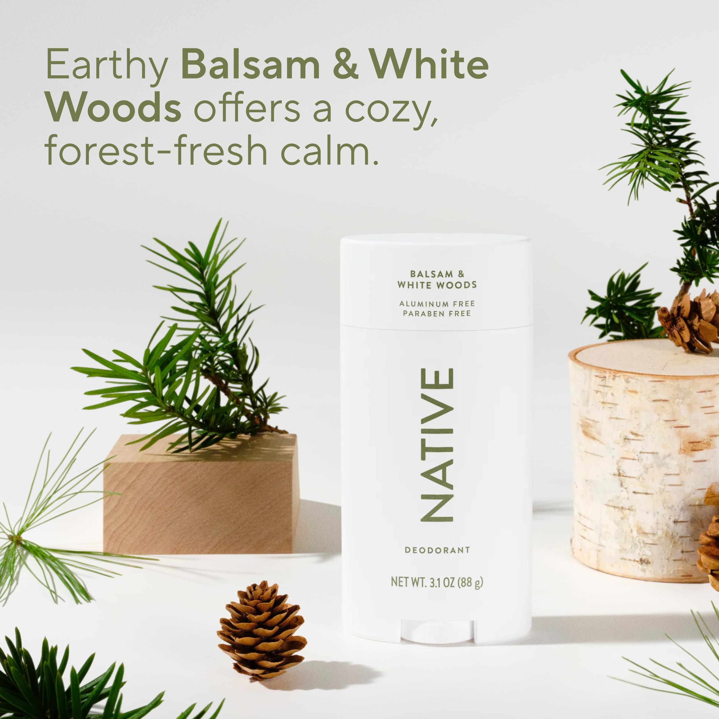 Amazon.com : Native Aluminum Free Deodorant, Balsam & White Woods