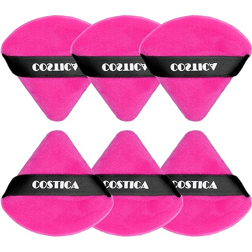 COSTICA 6 piezas de polvo para polvo facial, soplo de polvo triangular para base suelta y cosmética, esponja de maquillaje para contornear,