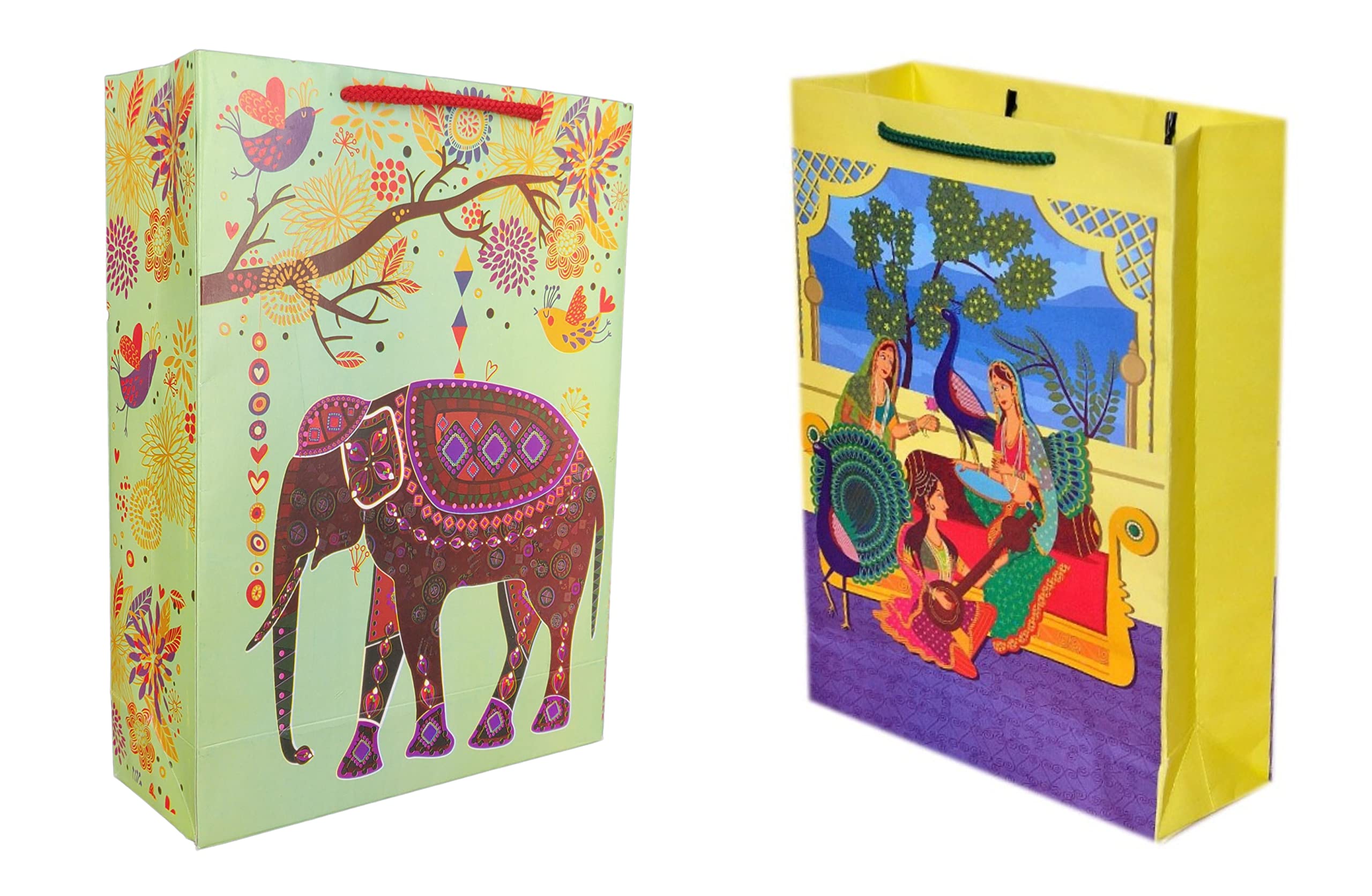 TASCHE Tambura and Green Elephant Design Printed Assorted Gift Paper Bags | Gift Bags for Return gifts, and Wedding presents (11 * 8 * 3 Inches) (Pack of 40) (B0BZDN12Q8) Amazon Price History, Amazon Price Tracker