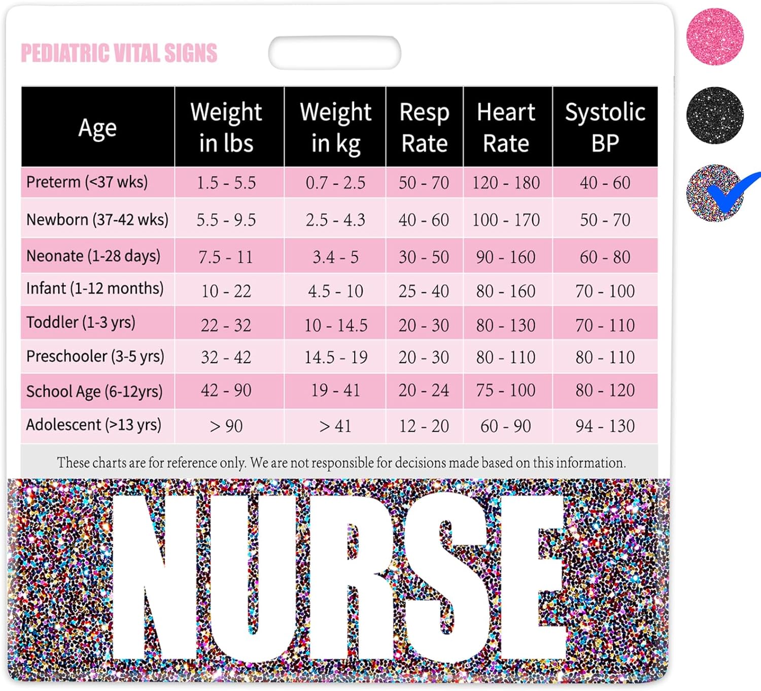 Plifal Nurse Badge Buddy with Pediatric Vital Signs Badge Card – Peds Student Nursing Essentials Accessories for Graduation Work, Colors Horizontal Growth Training Weight Check Flash Card Cheat Sheet Plifal Nurse Badge Buddy with Pediatric Vital Signs Badge Card – Peds Student Nursing Essentials Accessories for Graduation Work, Colors Horizontal Growth Training Weight Check Flash Card Cheat Sheet
