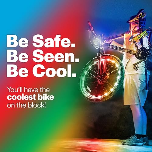 Vista 9 de Wheelbrightz - Luces LED para rueda de bicicleta, brillantes y coloridas - Se adaptan a neumáticos delanteros o traseros - Tubo resistente a la Verde
