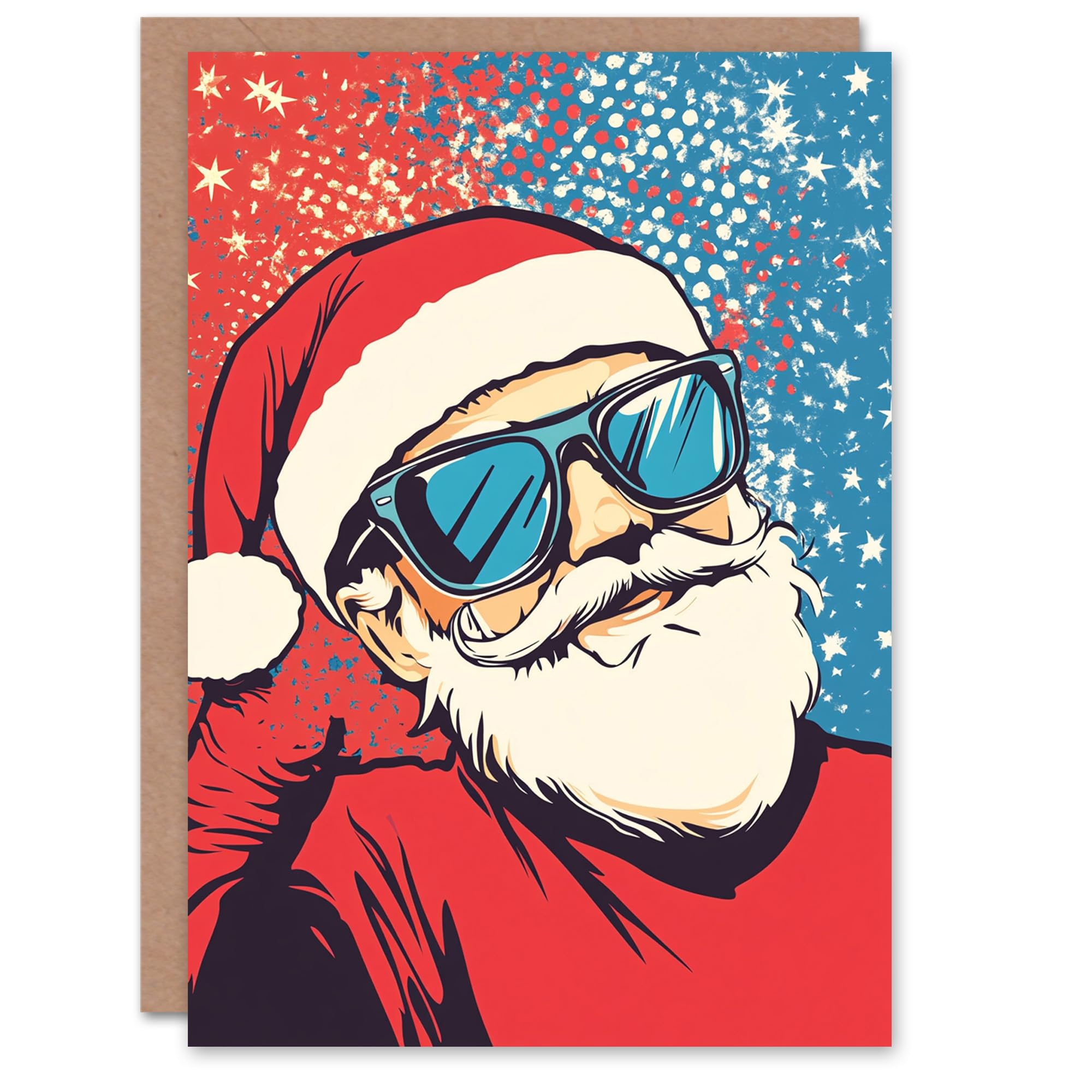 Cool Santa Claus Sunglasses Comic Book Christmas Fun Gift Festive Xmas Card