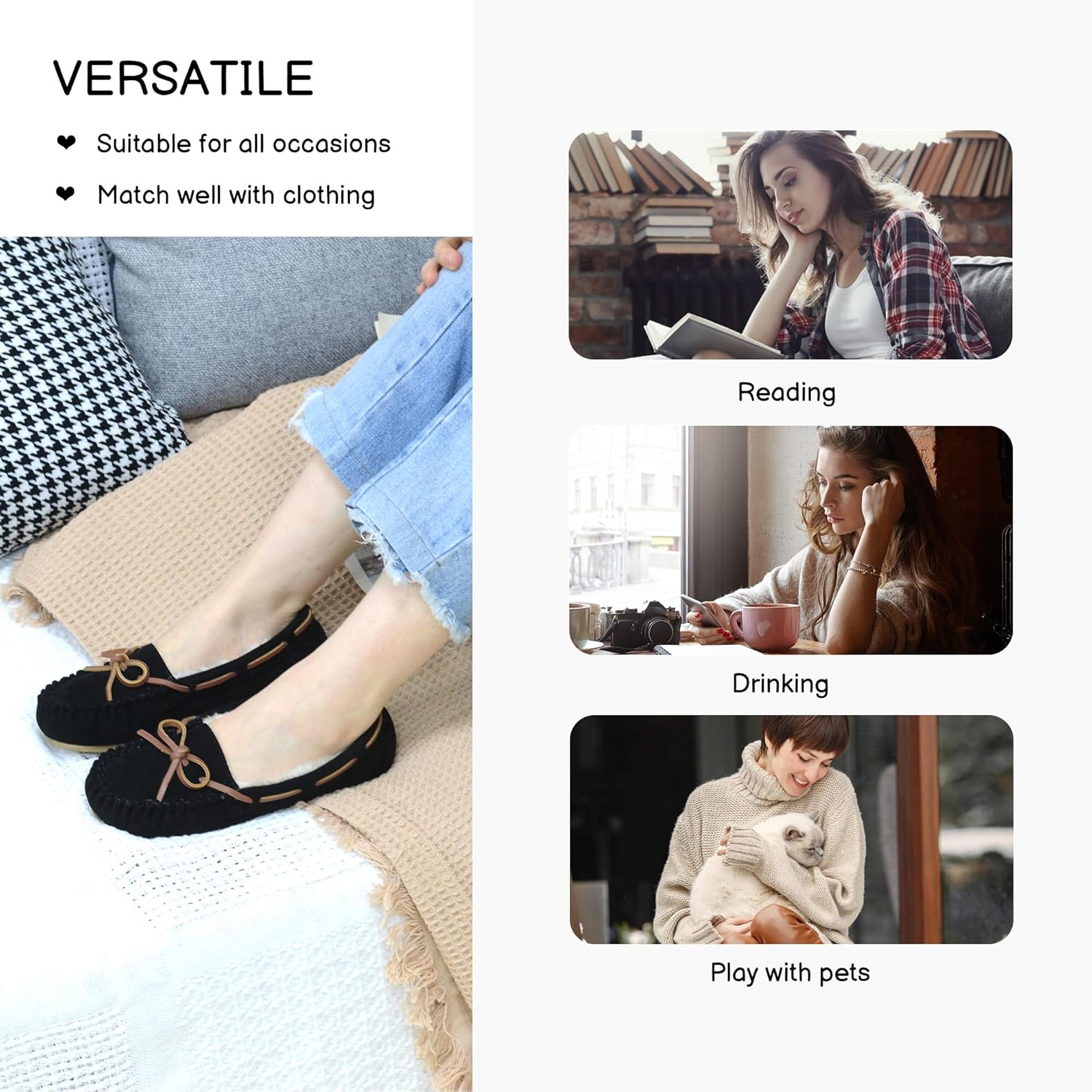 Womens Moccasin Slippers Micro Suede Cozy Indoor Outdoor House Shoes - Image 2