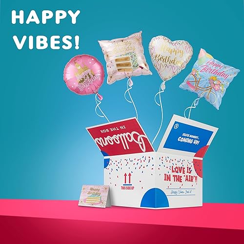 Miniatura 4 de Caja sorpresa inflada con globos de feliz cumpleaños (4)  Regalos de cumpleaños para mujeres y tarjeta de cumpleaños para mamá, nuevas ideas de