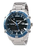 Lorus RW647AX10, Męski analogowy cyfrowy zegarek kwarcowy z metalową bransoletką, Niebieski