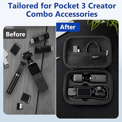 Miniatura 8 de JISONCASE Osmo Pocket 3 - Funda protectora portátil, funda impermeable de viaje para DJI Osmo Pocket 3 Creator Combo Accesorios para cámara (negro)