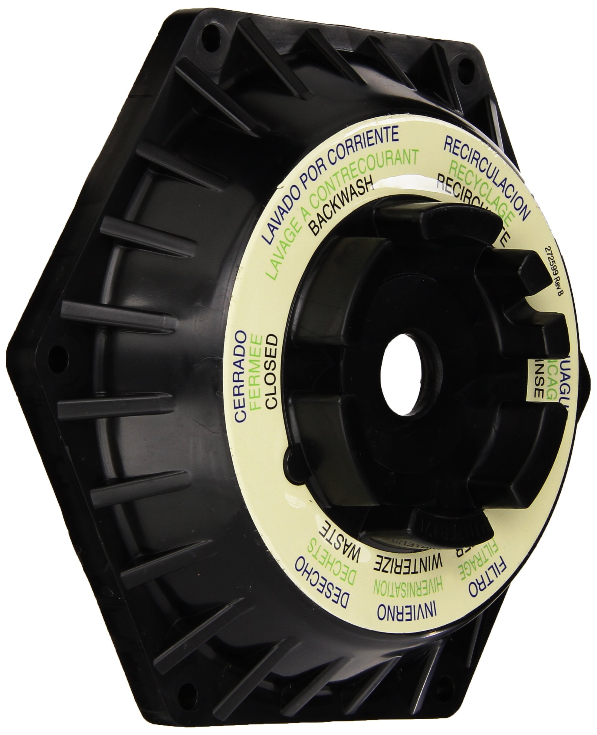 Pentair 270085 1-1/2-Inch Black Hi-Flow Top Valve with Label 6-Way Replacement for Pentair Pool and Spa Filters