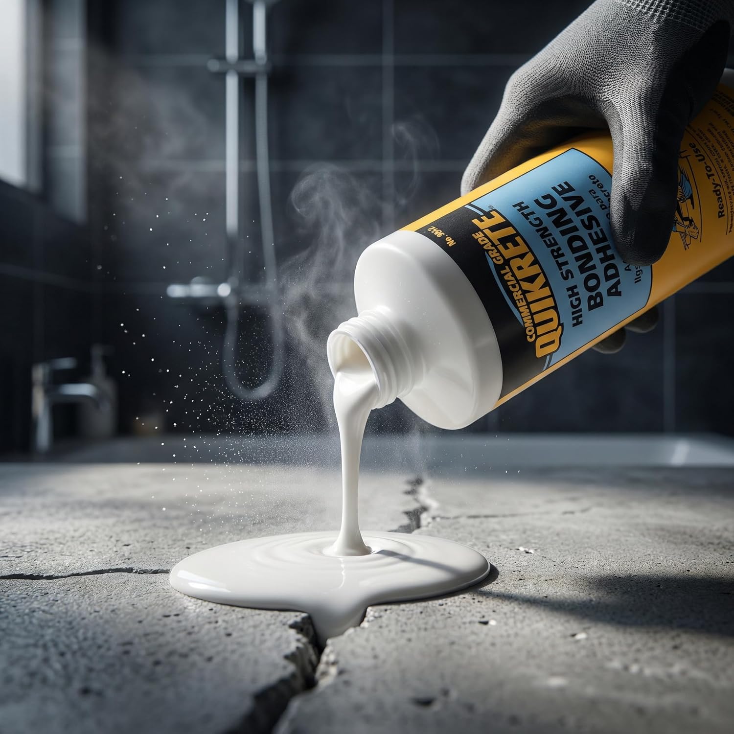 High Strength White Concrete Bonding Adhesive 1 qt – Glue for Masonry and Repairs – Adhesive for Portland Cement Surfaces – Quikrete Concrete Repair Companion – 6 Pack