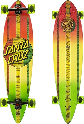 Santa Cruz Mahaka Rasta Fade Pintail Cruzer - Patineta completa, surtido, 39.0 pulgadas de largo x 9.58 pulgadas de ancho