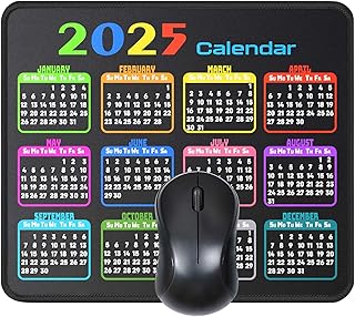 2025 Calendar Mouse Pad — Stitched Edges & Non‑Slip Rubber Base (9.5 × 7.8 in)
