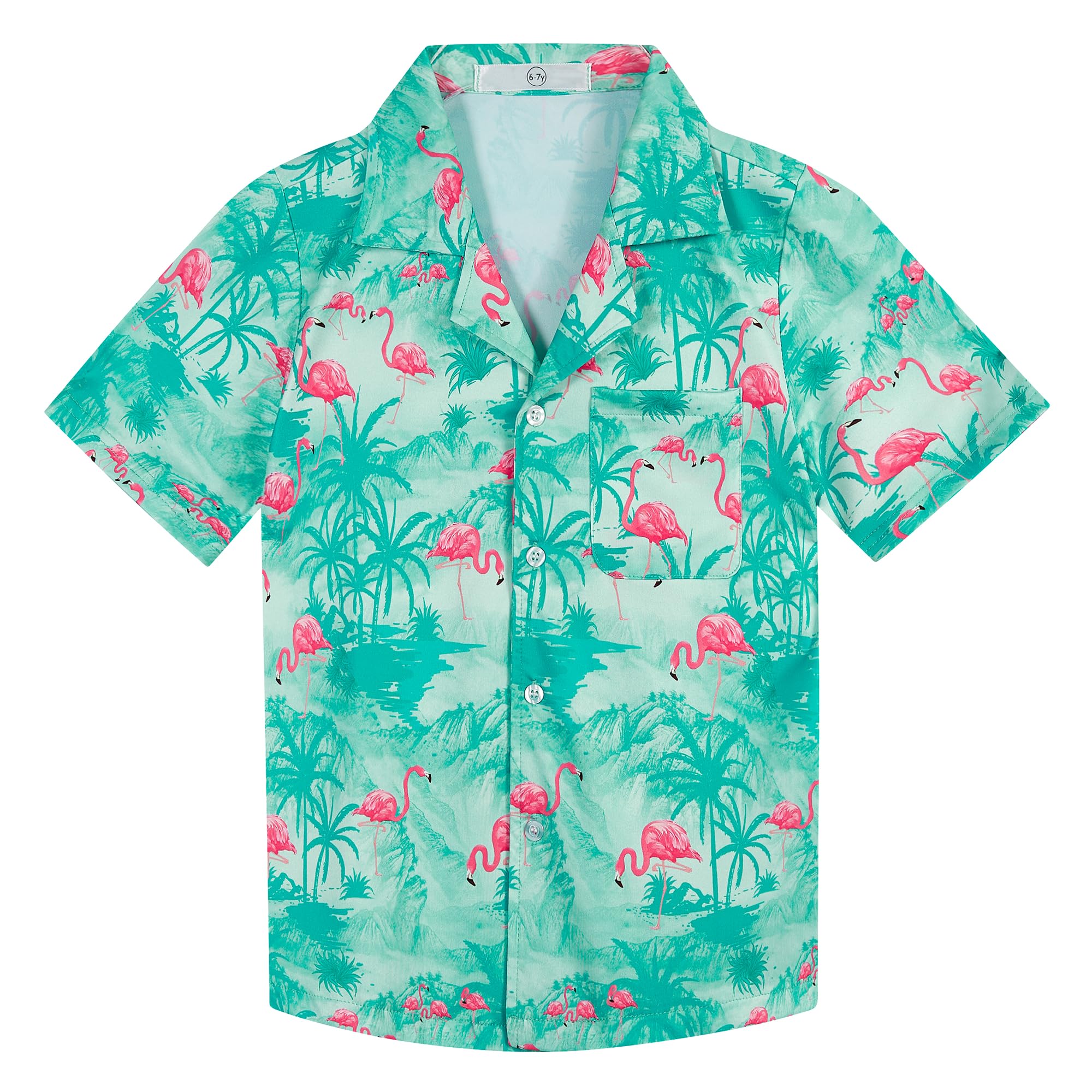 APTRO Boy's Hawaiian Shirt Tropical Beach Casual Summer Shirt with Pocket Short Sleeve 4-15 Years