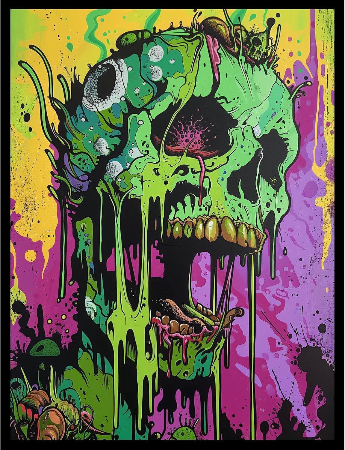 100ct Textured TCG/MTG Art Card Sleeves (Melting Skull)
