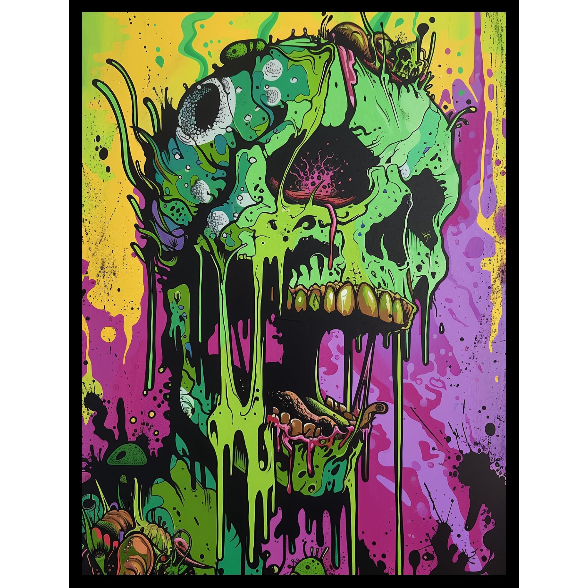 100ct Textured TCG/MTG Art Card Sleeves (Melting Skull)