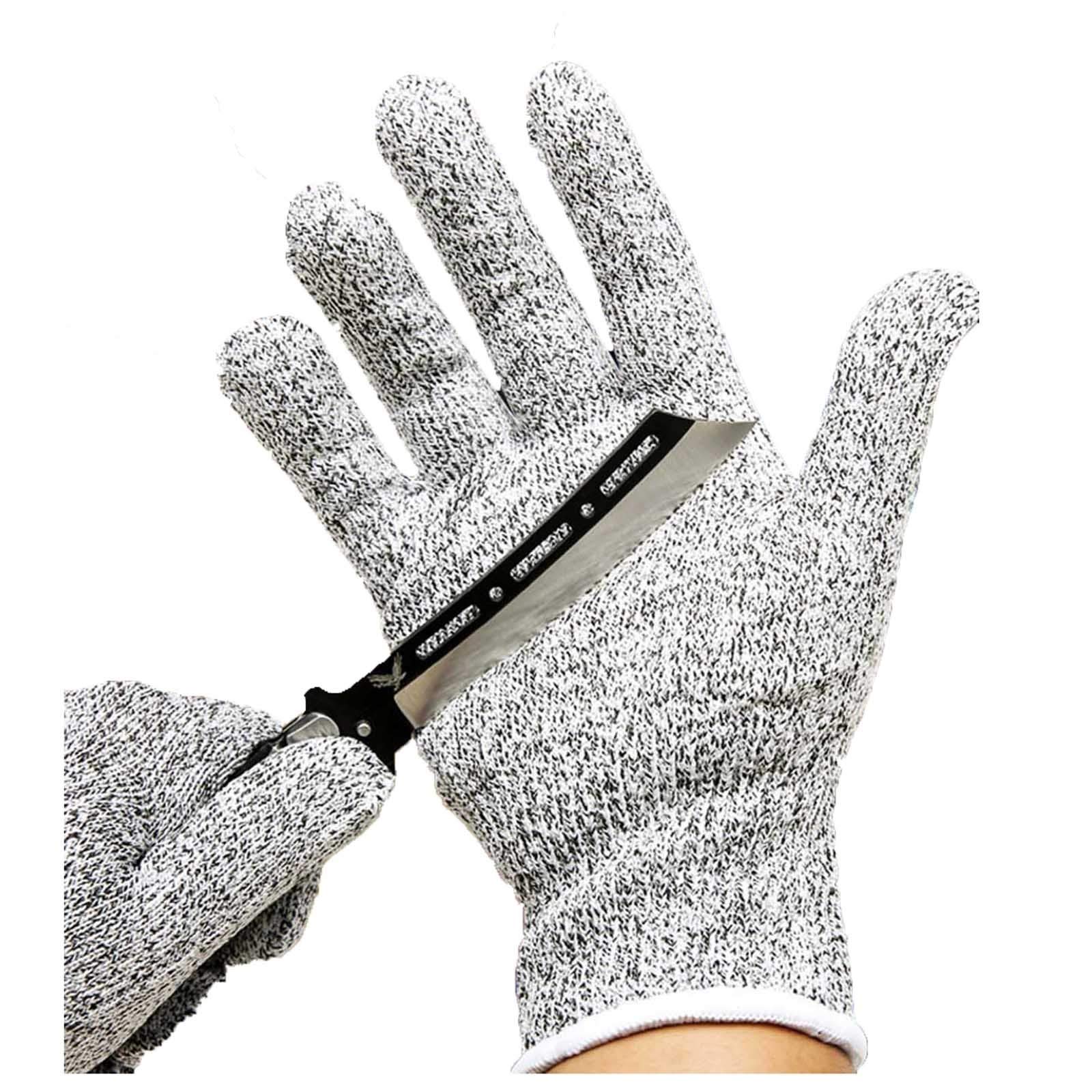 Guantes anticorte Guantes anticorte grises, guantes de trabajo de seguridad multifuncionales con aislamiento térmico, utilizados para tallar vidrio y cortar vidrio, fáciles de limpiar (tamaño: ex